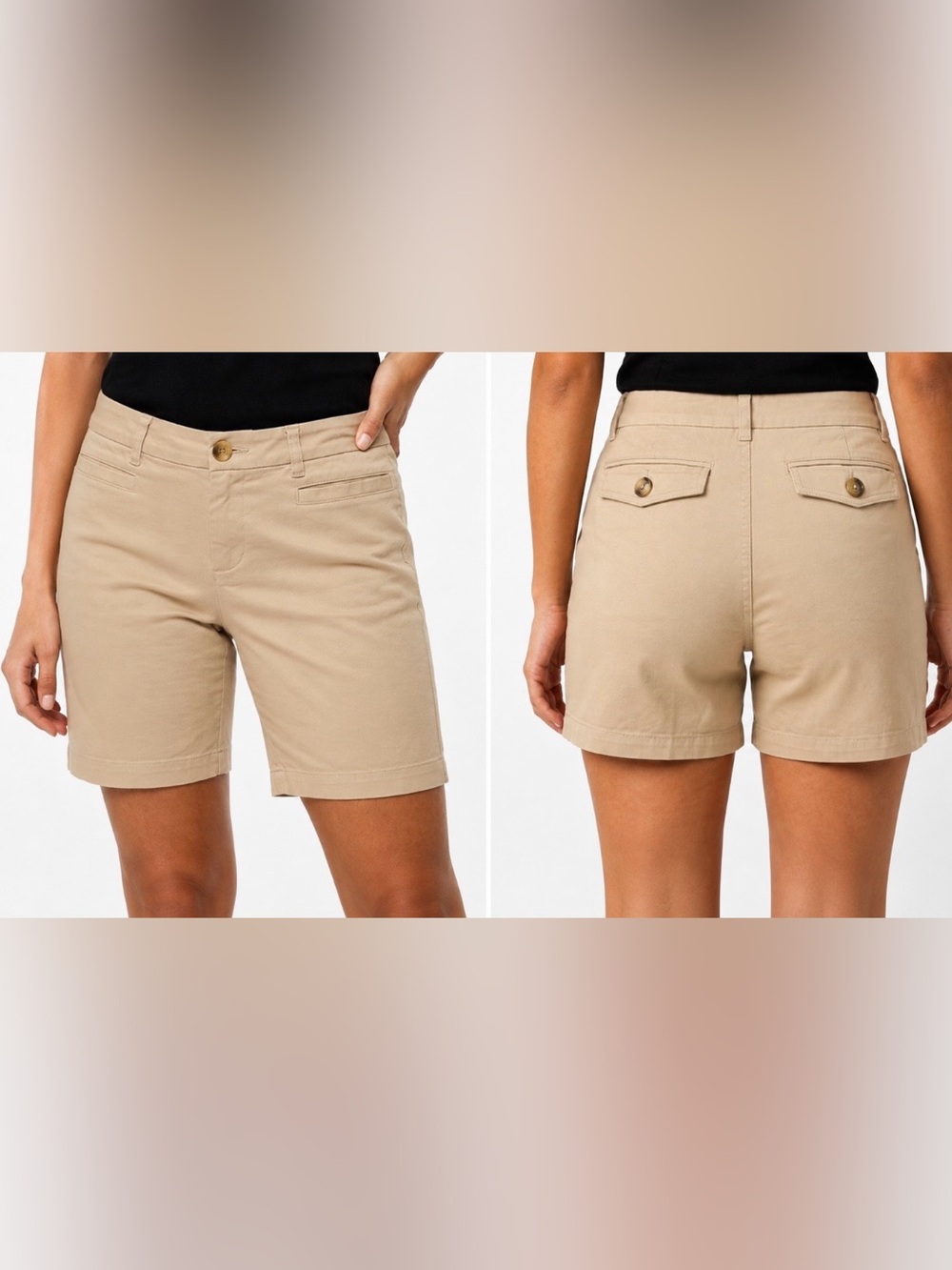 Banana Republic Khaki Stretch Chino Bermuda Shorts